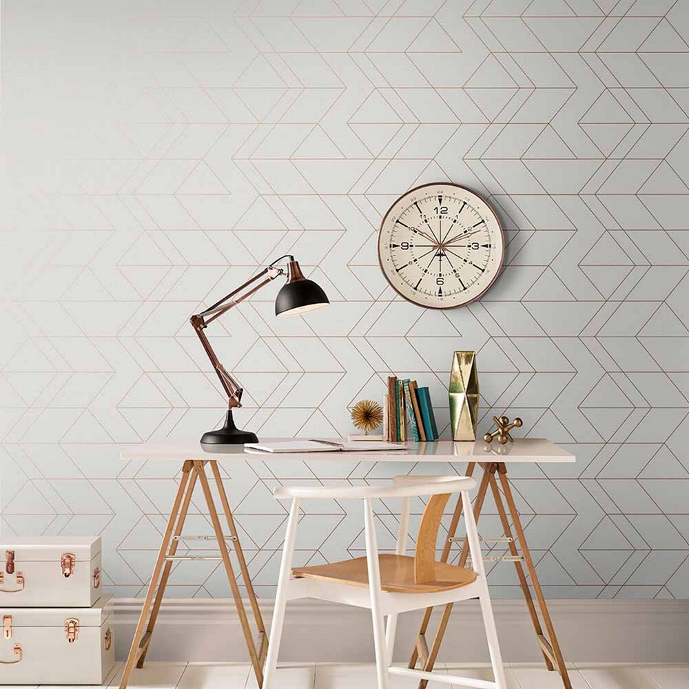 Balance Wallpaper 106758 by Graham & Brown in White Rose Gold